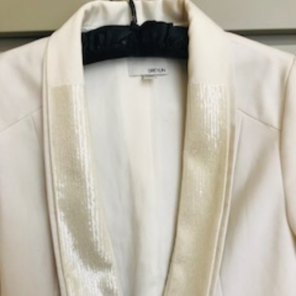 Greylin White Tuxedo Jacket With Sequins - Picture 2 of 9